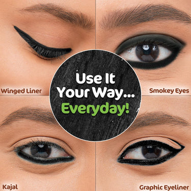 Mamaearth Pack Of 2 Charcoal Black Glossy Long Stay Kajal Pencil With Vitamin C & Chamomile For 11-Hour Smudge-Free Stay | 11-Hour Long Stay | Smudge-Proof | Waterproof